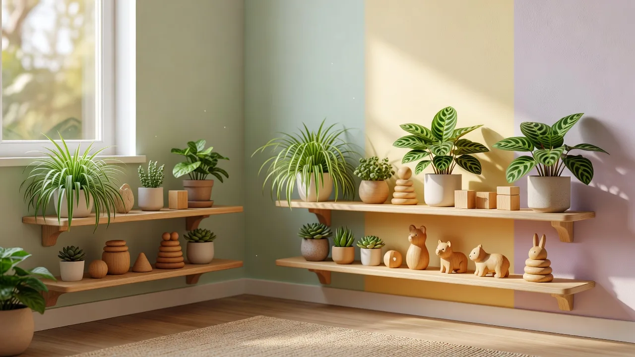 子ども部屋に置かれた観葉植物の例